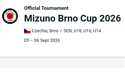 Judo Mizuno Brno Cup 2026